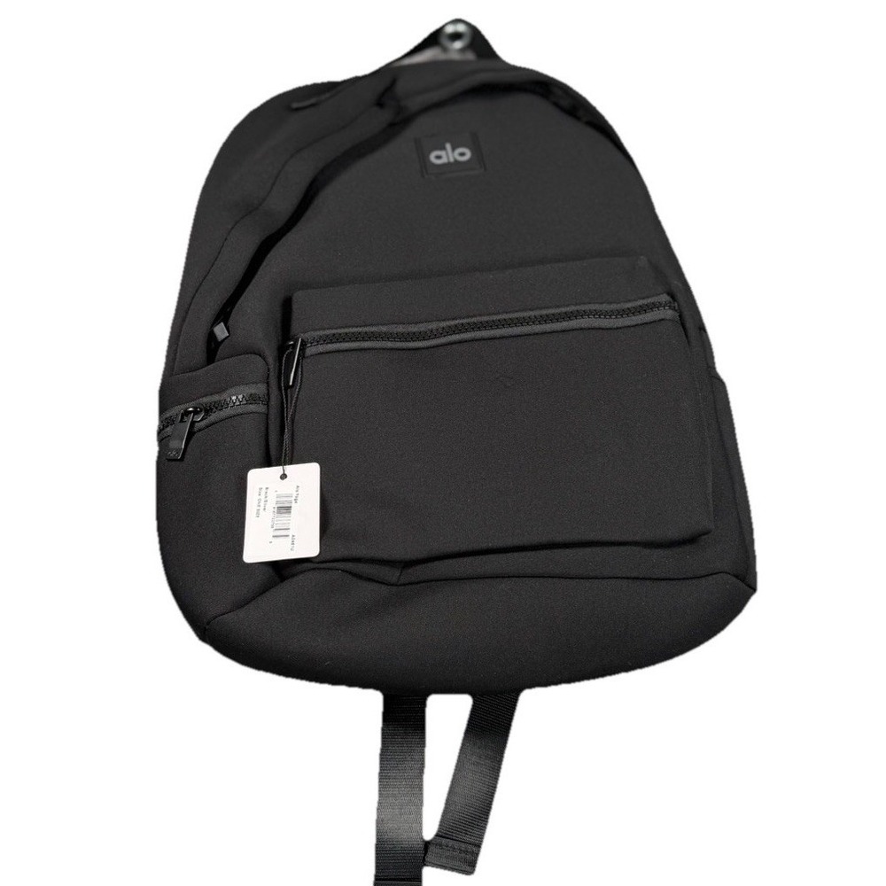 Alo Yoga Stow Backpack Black A0465U NWT Neoprene Gym Travel Minimalist Bag Pouch